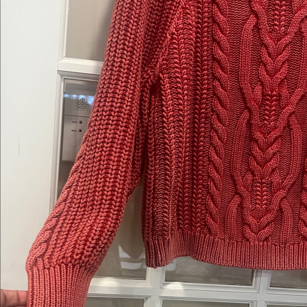 Free People Rich Red Cable Knit Sweater - Picture 3 of 9